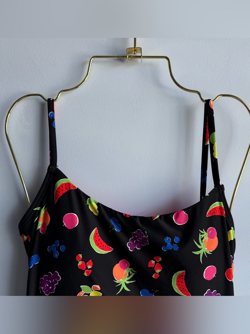 Kate Spade Women's Black & Colorful Fruits One Piece Tie Swimsuit Size Small - Picture 2 of 11